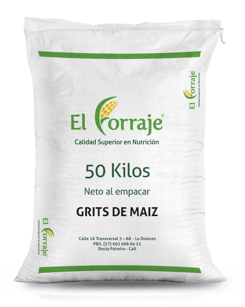 El Forraje materia prima consumo humano grits de maiz